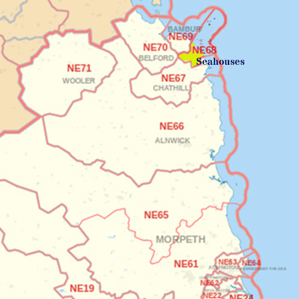 NE68 Map, ​​​​​​​​​​​​​​​​​​​​​​Dunbar skip hire