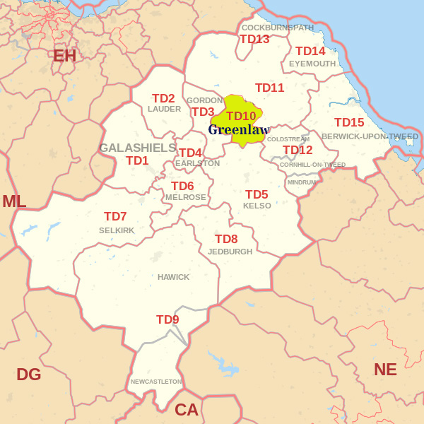 TD10 postcode map, ​​​​​​​​​​​​​​​​​​​​Dunbar skip hire